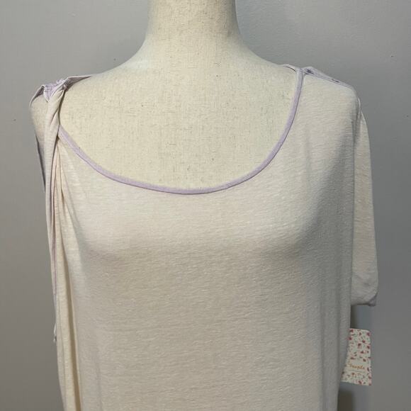 Free People We The Free Pluto Top Blouse Lavender Purple Pink Linen Blend Sz S - Picture 8 of 16